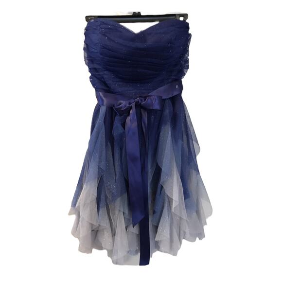 Teeze Me Dress Formal Dance Junior 11/12 Strapless Blue Ombre Tulip Skirt - Picture 1 of 6